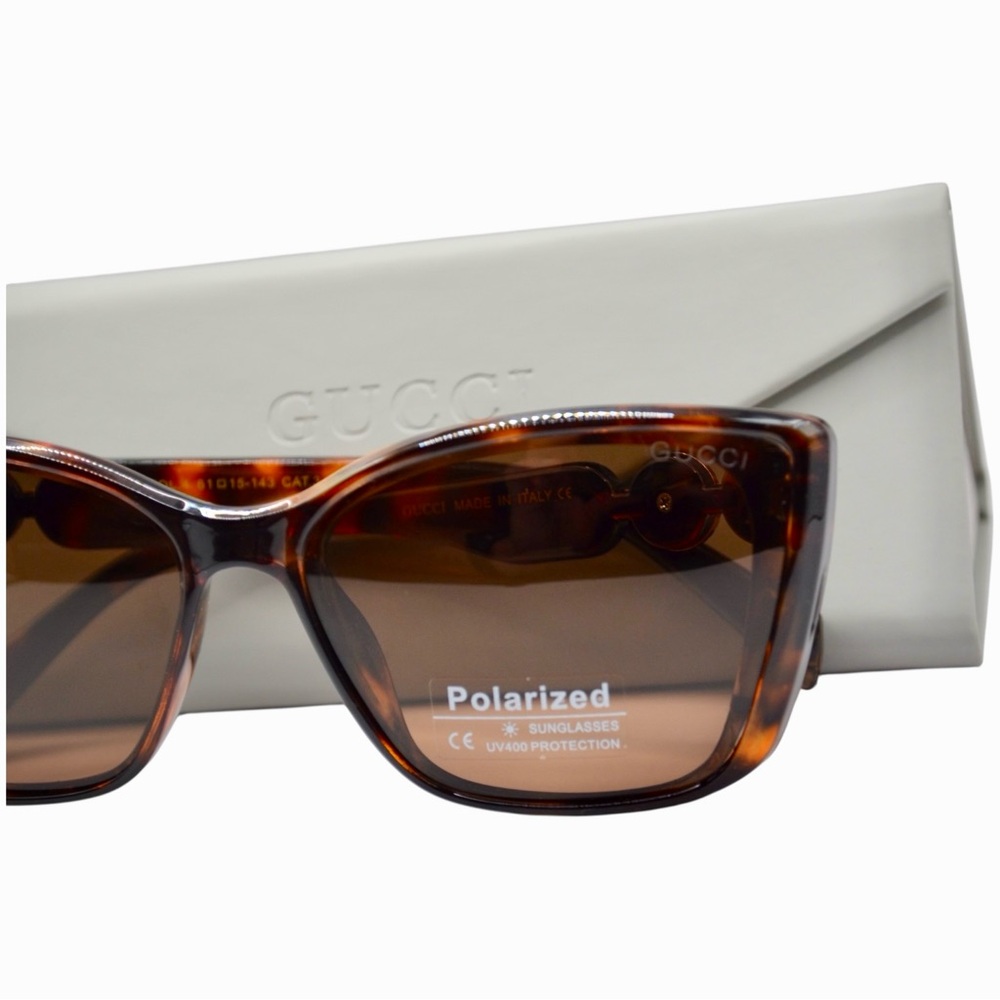 Gucci Women’s Sunglasses | Brown Tortoise Frame | Polarized Brown Lens | Italy - Picture 2 of 14